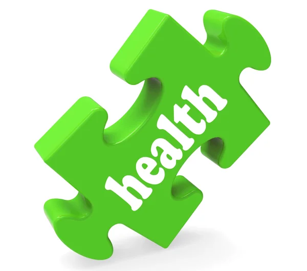 Health Puzzle Shows Healthy Medical And Wellbeing — Stock Photo, Image