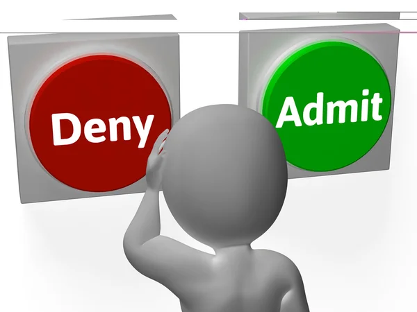Deny Admit Buttons Show Forbidden Or Enter — Stock Photo, Image