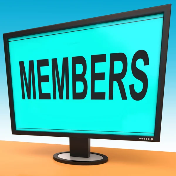 Members Online Shows Membership Registration And Web Subscribing — Stock Photo, Image