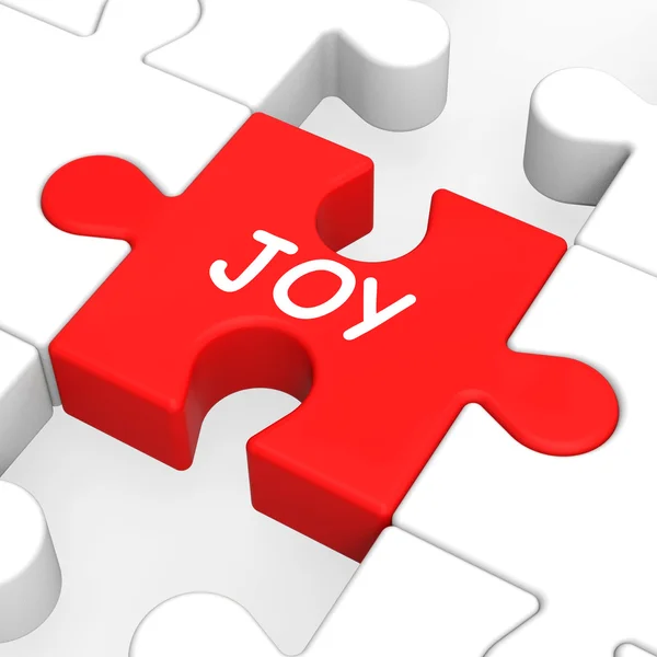 Joy Puzzle Shows Cheerful Fun Happy And Enjoy — Stock Photo, Image