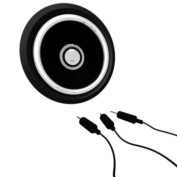 Alto-falante de áudio mostra equipamentos musicais ou alto-falante — Fotografia de Stock
