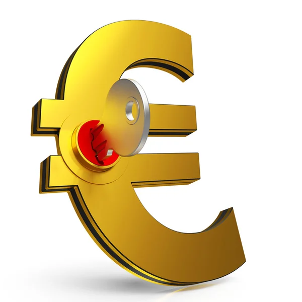 Euro Key Shows Savings And Finance — Stock Photo, Image