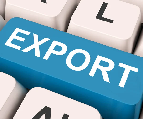 Export Key Means Sell Abroad Or Trad — Stock Photo, Image