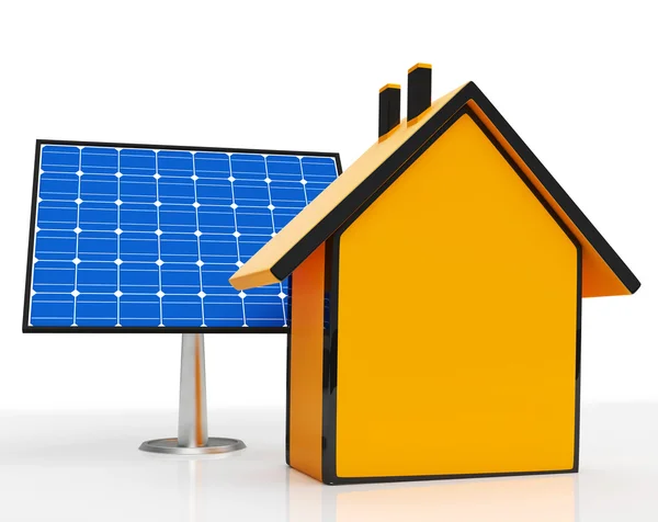 Solar Panel By Home Shows Renewable Energy — Stock Photo, Image