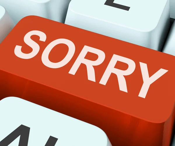Sorry Key Shows Online Apology Or Regret — Stock Photo, Image