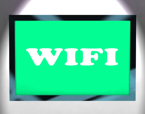 Wifi Internet Screen Shows Hotspot Wi-fi Or Connection — Stock Photo, Image