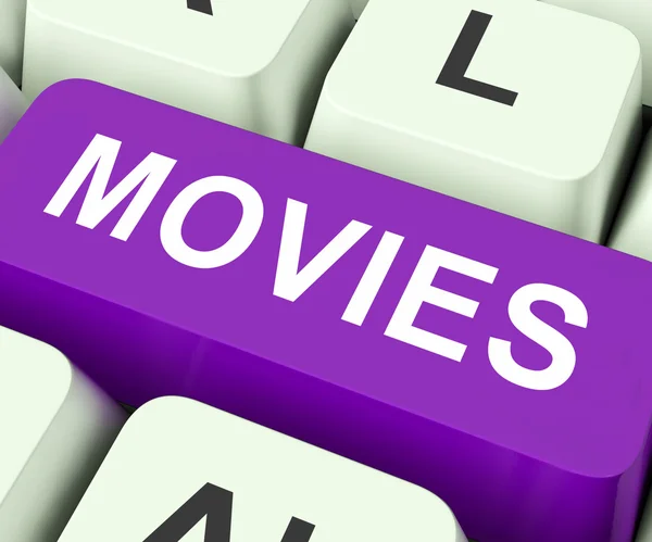 Movies Key Means Films Or Movi — Stock Photo, Image