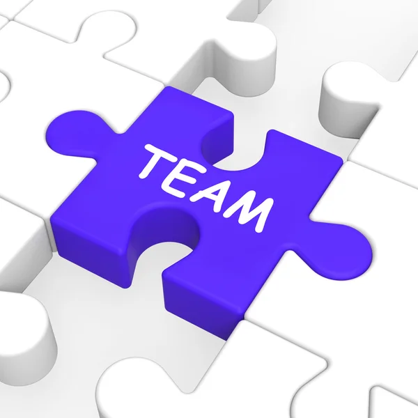 Team Puzzle Showing Partnership Teamwork Community And Unity — Stock Photo, Image