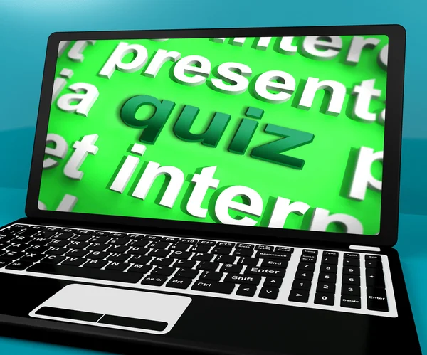 Quiz Computer significa test quiz o domande online — Foto Stock