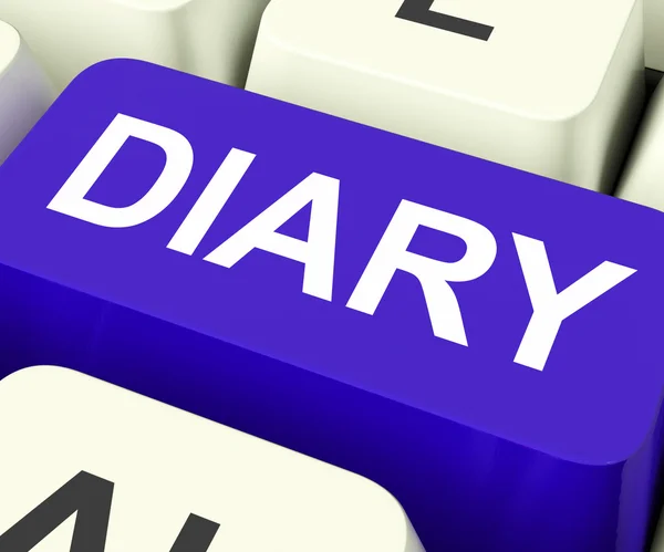 Diary Key Shows Online Planner Or Schedule — Stock Photo, Image