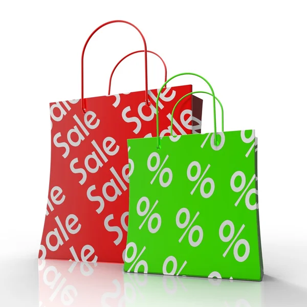 Sale Shopping Bags Shows Reductions — Stock Photo, Image