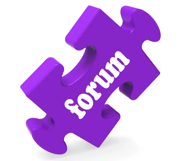 Forum puzzel toont online gesprekken Gemeenschap discussie en — Stockfoto