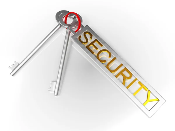 Bezpečnostní klíče ukazuje chrání uzamknuté a bezpečné — Stock fotografie