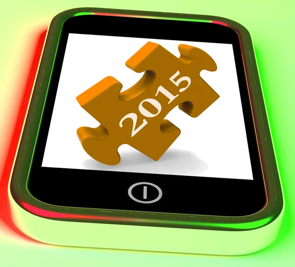 2015 年のスマート フォンは新年のための将来の計画を示しています — ストック写真