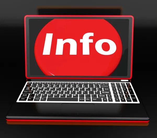 Info On Laptop Means Help Knowledge Information And Assistance O — Stock Photo, Image