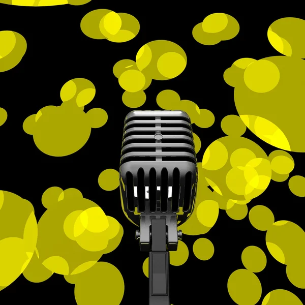 Mikrofon och lampor visar mic konsert prestanda eller musik sho — Stockfoto