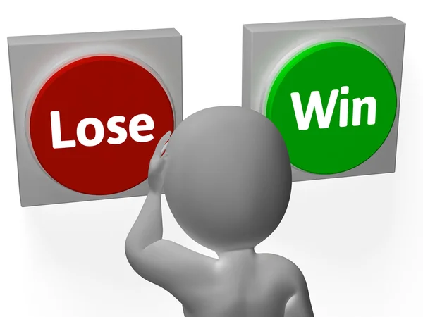 Lose Win Buttons Show Wager Or Loser — Stock Photo, Image