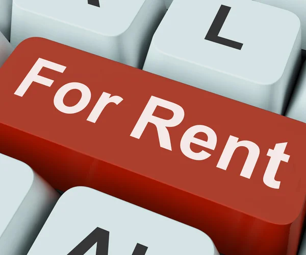 For Rent Key Means Lease Or Renta — Stock Photo, Image