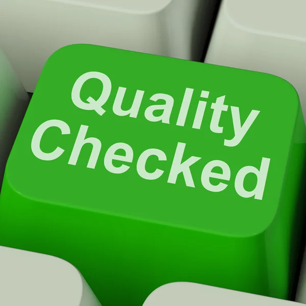 Проверка качества Ключевые показатели продукта проверено ОК — стоковое фото