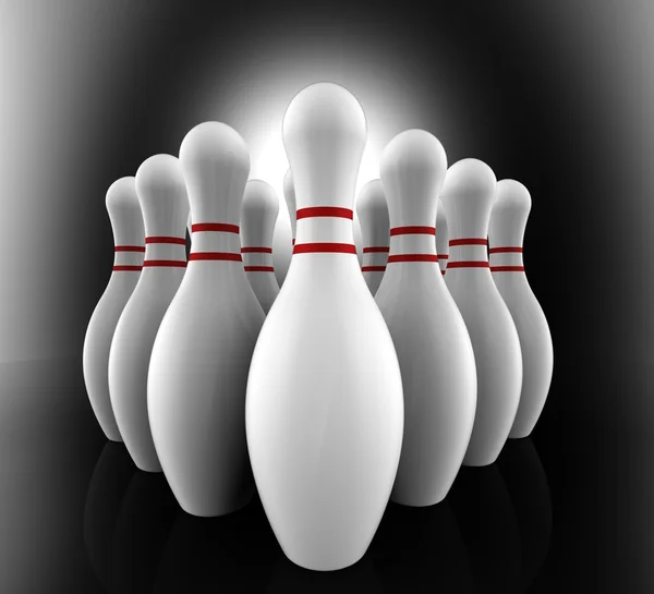 Bowling Pins Show Skittles Alley — Stock Photo, Image