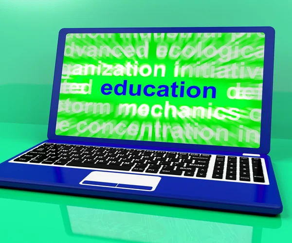 Education Laptop Means Learning Or Training Onlin — Stock Photo, Image