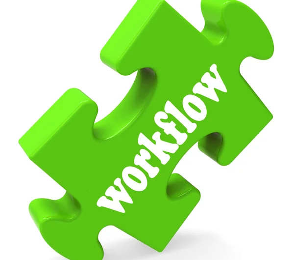 Workflow-Puzzle zeigt Strukturfluss oder Vorgehensweise — Stockfoto