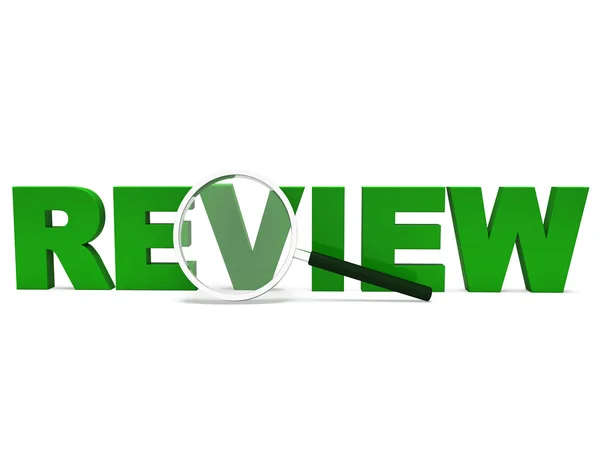 Review Word Shows Assessment Evaluating Evaluates And Reviews — Stock Photo, Image