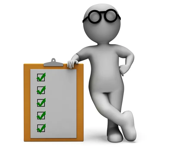 Checklist Clipboard Shows Test Questionnaire — Stock Photo, Image