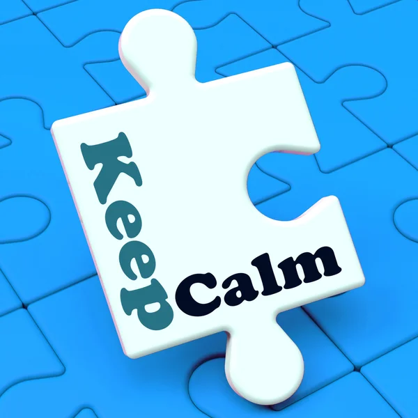 Keep Calm Puzzle Shows Calming Relax And Composed — Stock Photo, Image