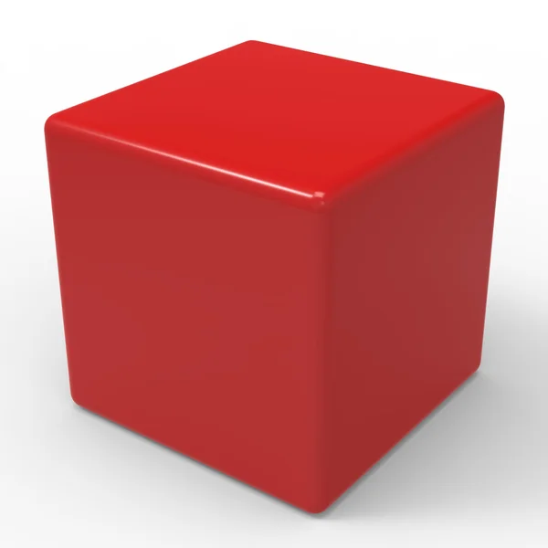Dados vermelhos em branco mostra cubo ou caixa Copyspace — Fotografia de Stock