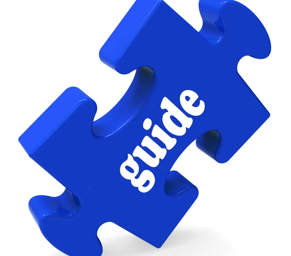 Guide Puzzle Shows Consulting Instructions Guideline And Guiding — Stock Photo, Image