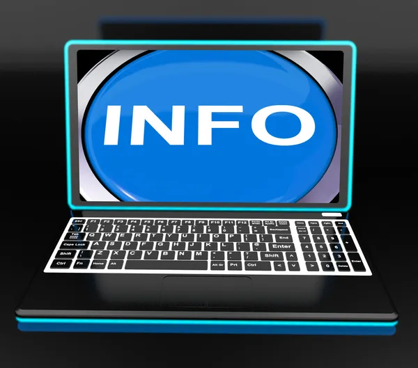 Informações sobre Laptop significa computador Informações de conhecimento e Assistan — Fotografia de Stock