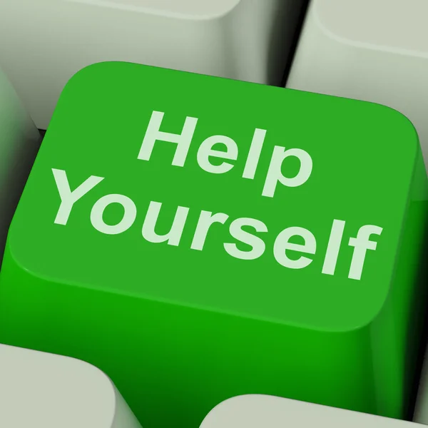 Hjälp dig själv nyckeln visar ingen förbättring online — Stockfoto