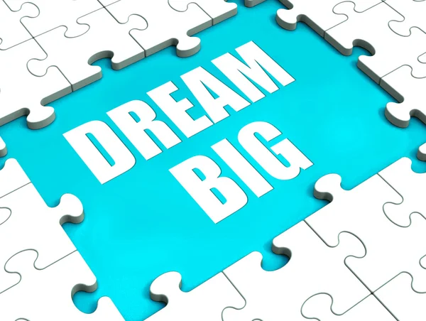 Dream Big Puzzle Shows Hope Desire And Huge Ambition — Stock Photo, Image