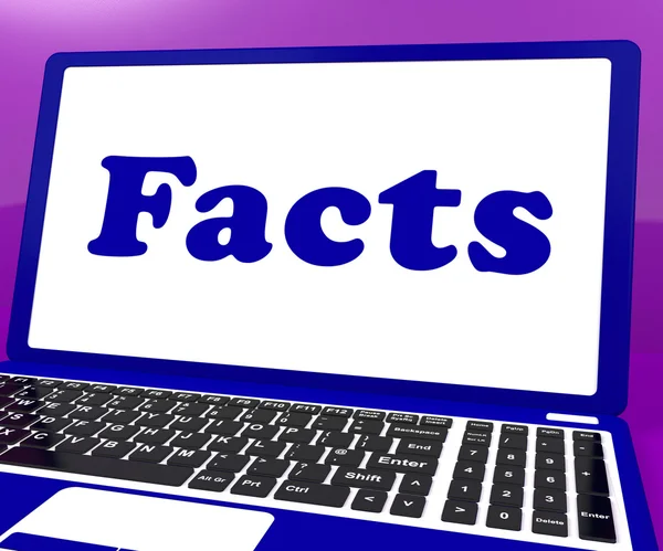 Facts Laptop Shows True Information And Knowledge — Stock Photo, Image