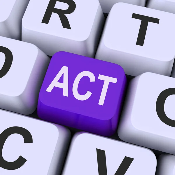 Act key Means Perform Or Actin — Stock Photo, Image