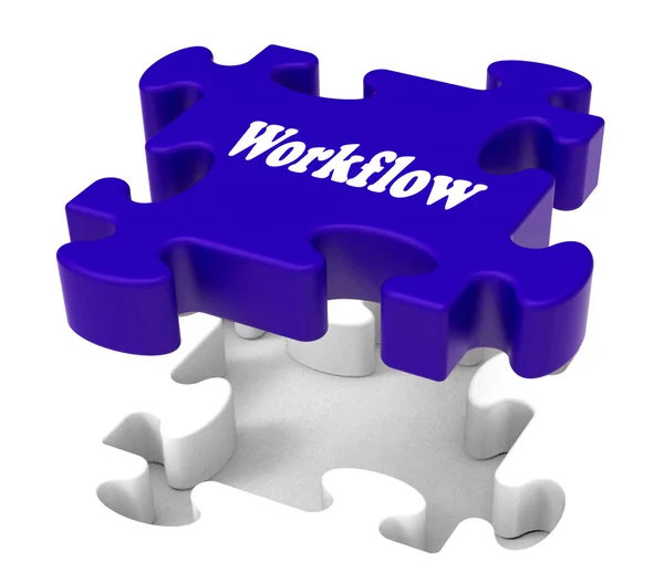 Workflow-Puzzle zeigt Strukturfluss oder Arbeitsablauf — Stockfoto