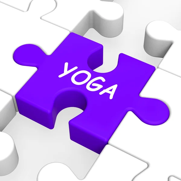Yoga Puzzle Shows Meditation Health and Relaxation — стоковое фото