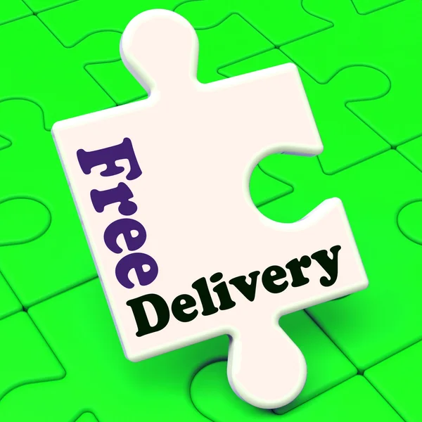 Free Delivery Puzzle Shows No Charge Or Gratis To Deliver — Stock Photo, Image