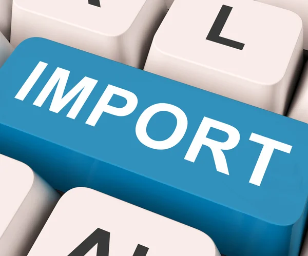 Import Key Means Importing Or Import — Stock Photo, Image