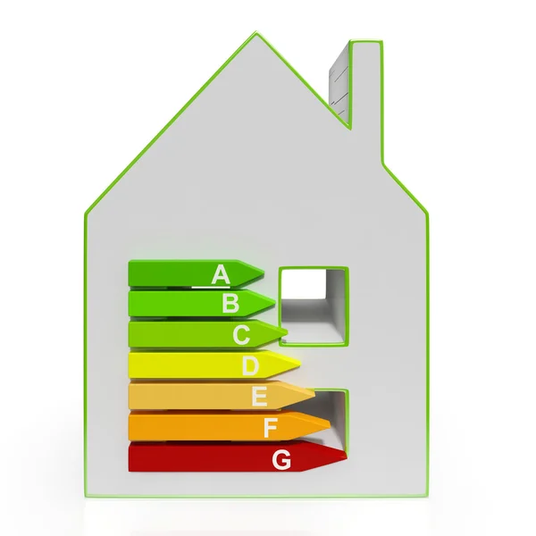 Energie-efficiëntie huisvesting diagram toont classificatie — Stockfoto