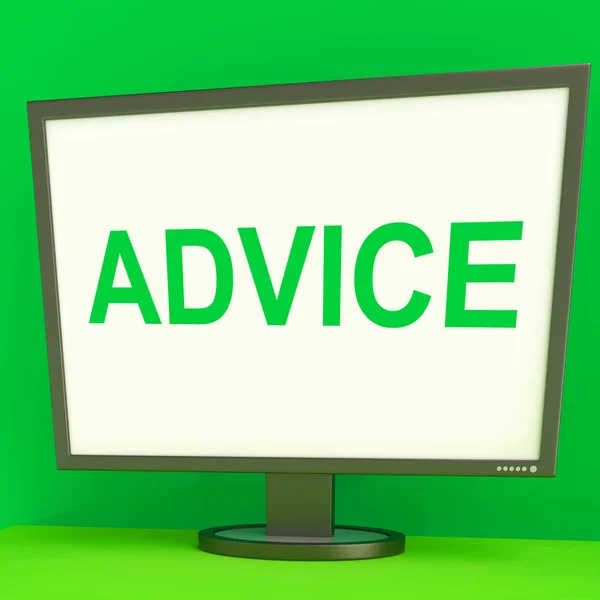 Advice Screen Means Guidance Advise Recommend Or Suggest — Stock Photo, Image