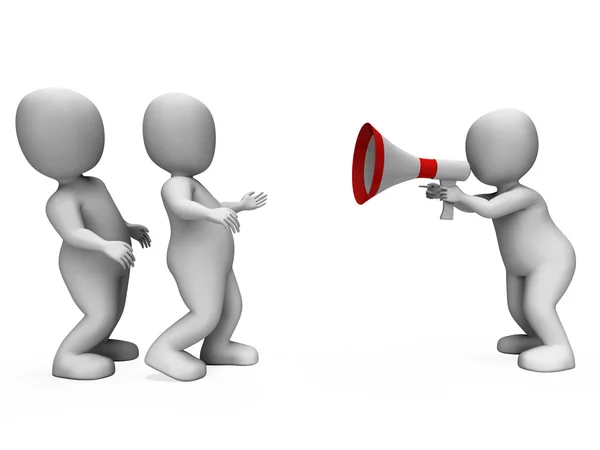 Megaphone Character Shows Motivation Leadership And Do It — Stock Photo, Image