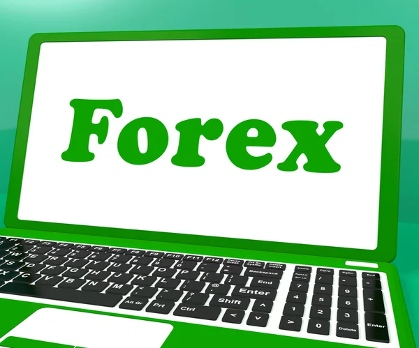 Forex Laptop Shows Foreign Exchange Or Currency Trading — Stock Photo, Image