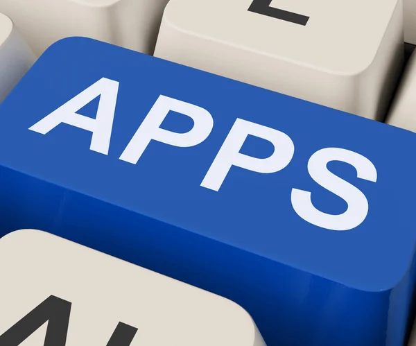Apps Keys Shows Internet Application Or App — Stock Photo, Image