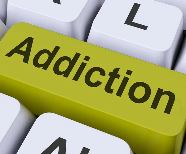 Addiction Key Means Obsessio — Stock Photo, Image