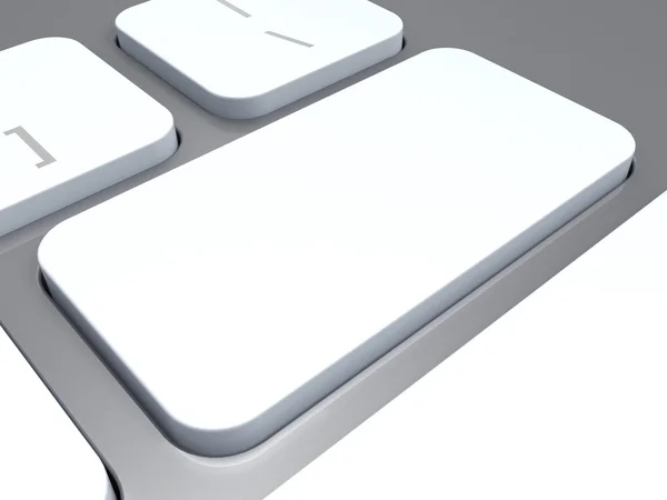 Blank Keyboard Key Shows White Empty Copyspace Keypad — Stock Photo, Image