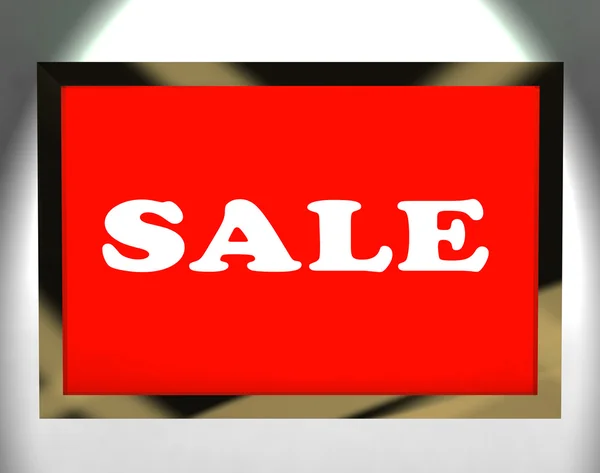 Sale Screen Shows Promotion Discount Or Offer Online — Stock Photo, Image