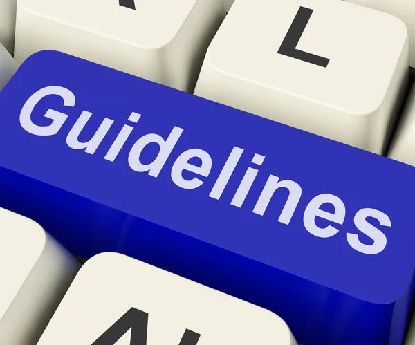 Guidelines Key Shows Guidance Rules Or Policy — Stock Photo, Image