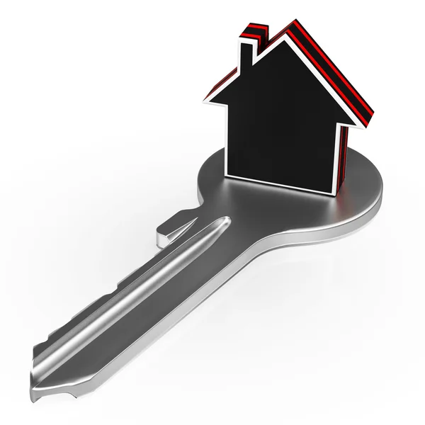 House On Key Shows Security Or Real Estate — Stock Photo, Image